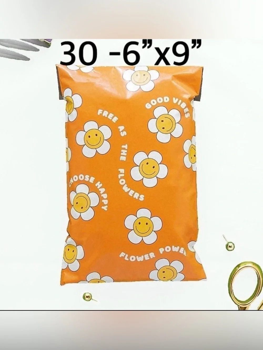 4/$20 -30 Choose Happy Poly Mailers 6”x9”